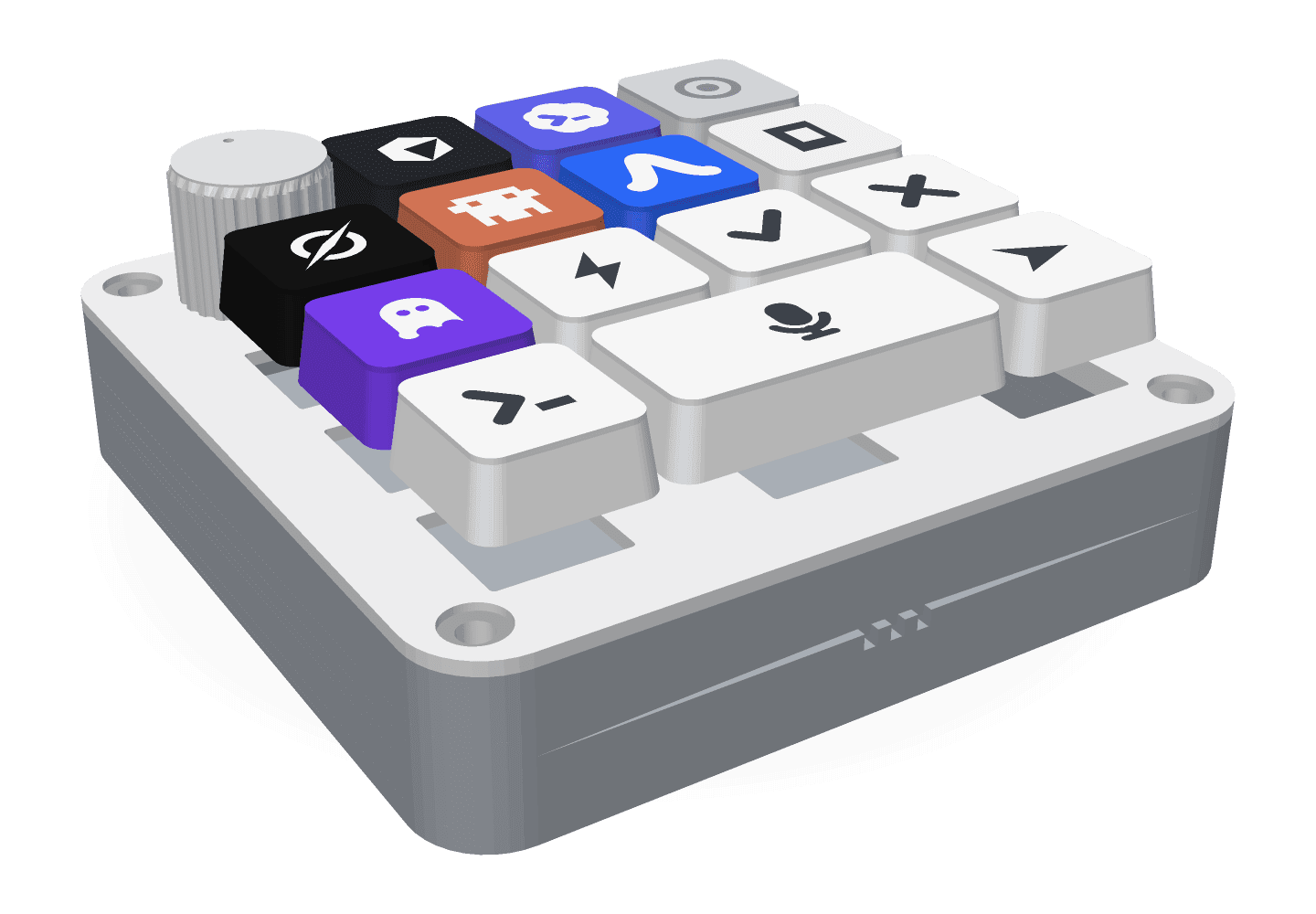 The Orchestrator Pad — assembled, keys and dial visible